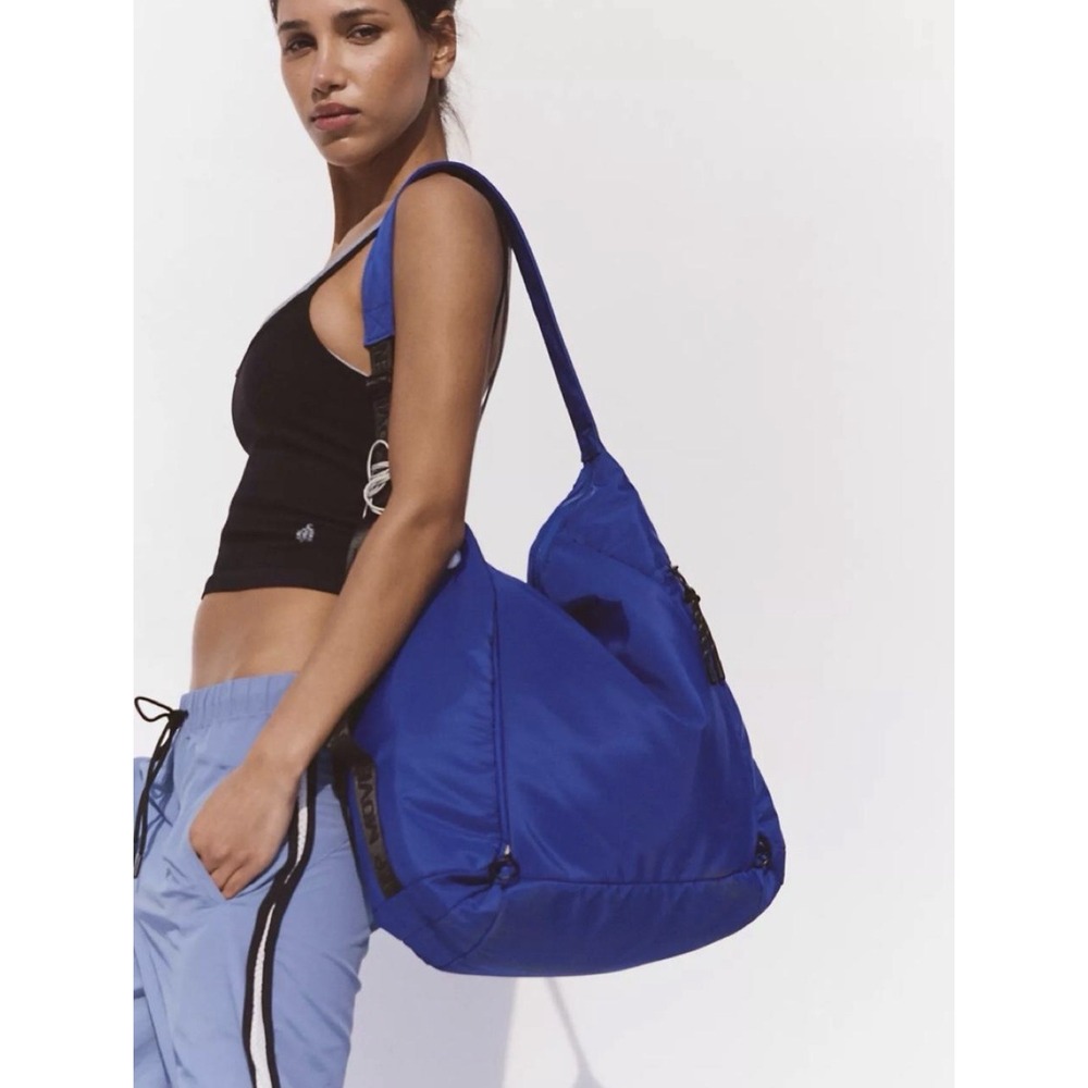 NWT Free People Movement No Time Zones Carryall Tote Electric Shock Blue